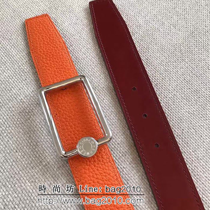 愛馬仕HERMES REVERSIBLE LEATHER STRA 官網同步 原版皮高端男士皮帶 HHG1542